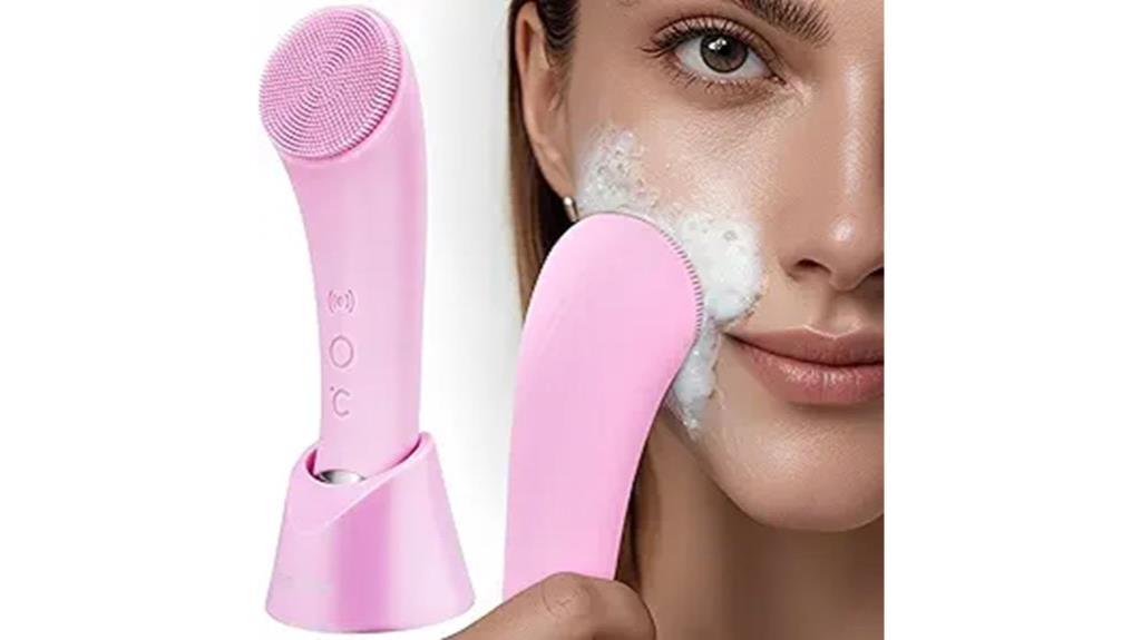 facial cleansing brush with heat