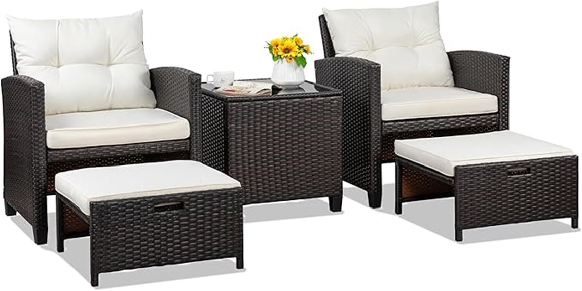 five piece patio furniture set