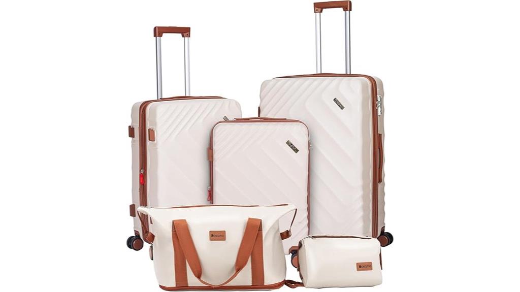five piece spinner luggage set