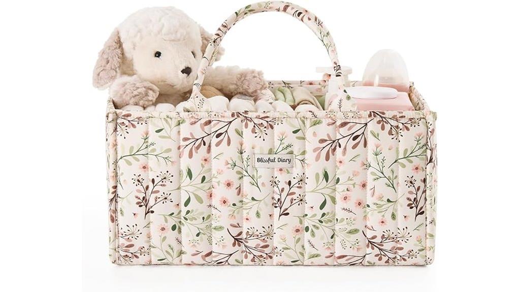 floral diaper organizer caddy