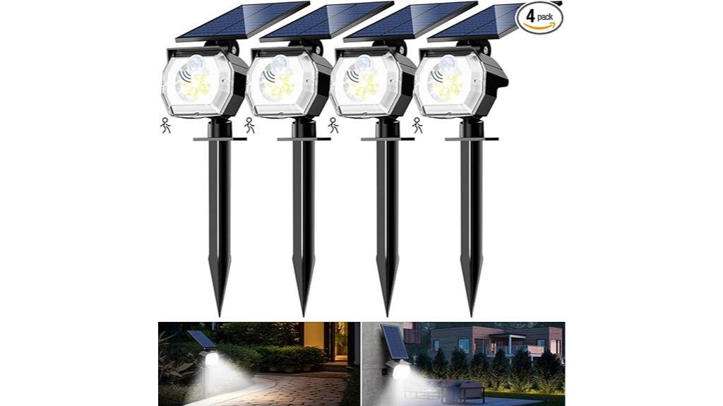 four pack outdoor solar lights