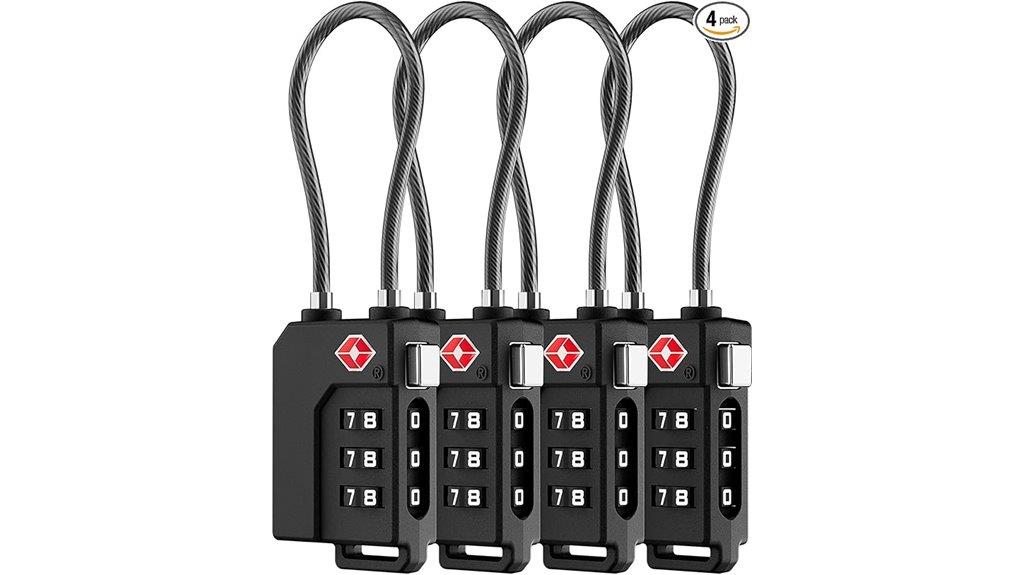 four tsa approved luggage locks