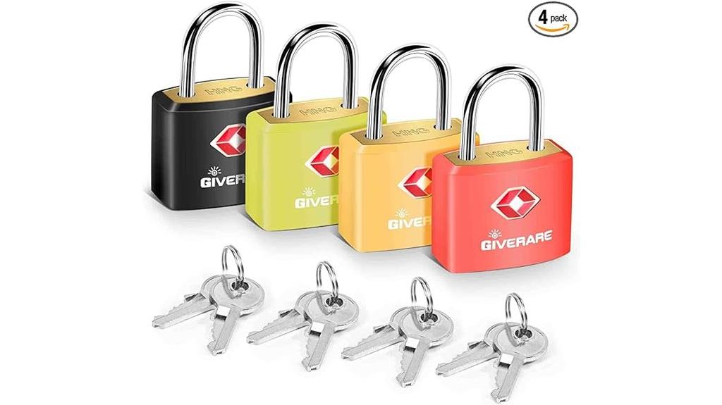 four tsa luggage locks