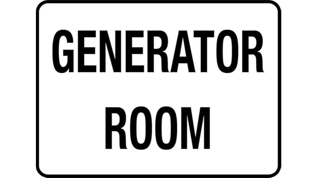 generator room metal sign