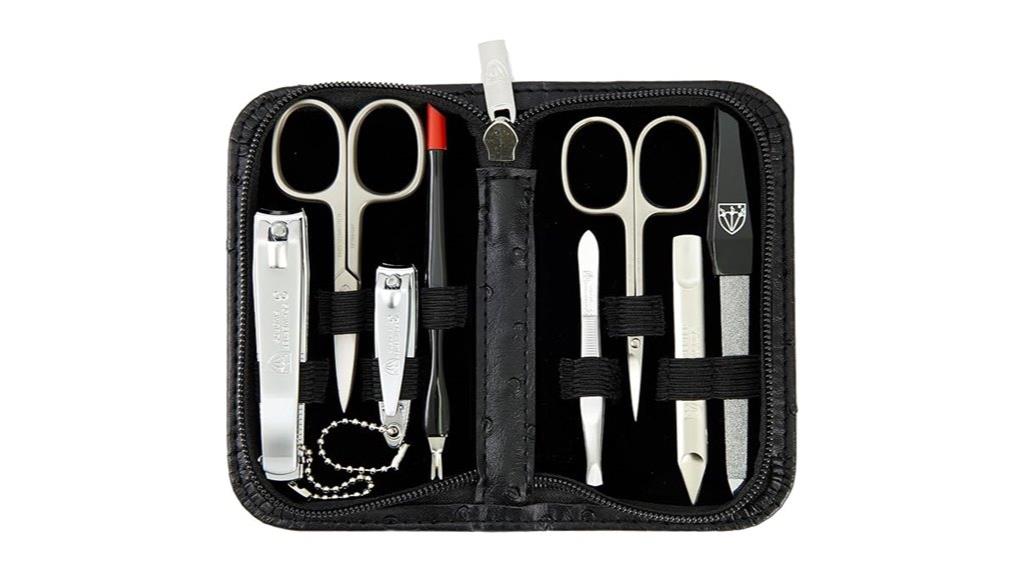 german leather grooming set