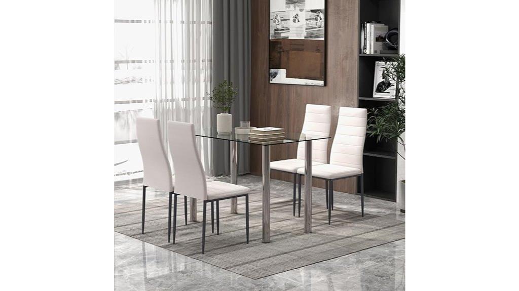 glass top dining set