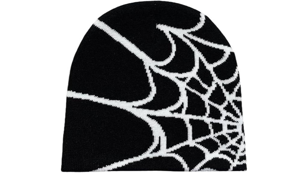 gothic spider pattern beanie