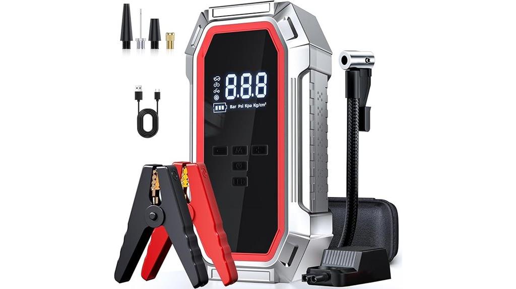 high power jump starter with compressor