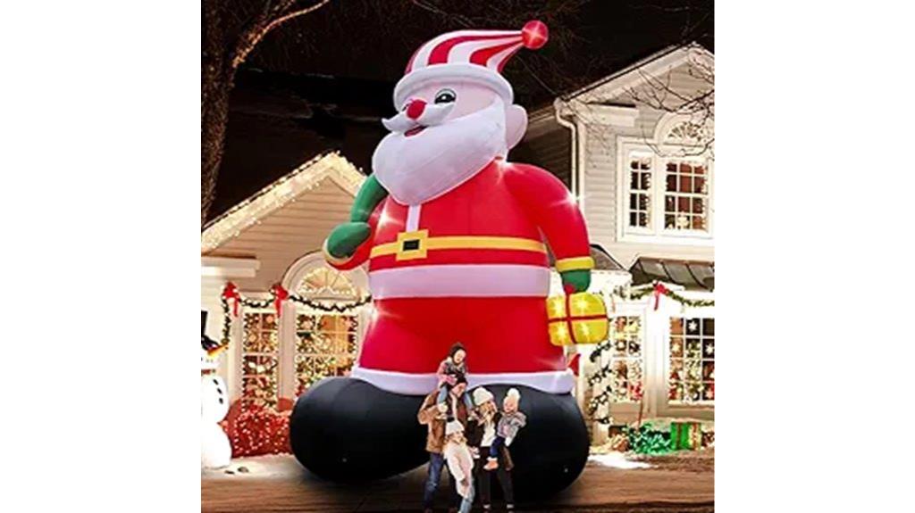 inflatable santa with lights