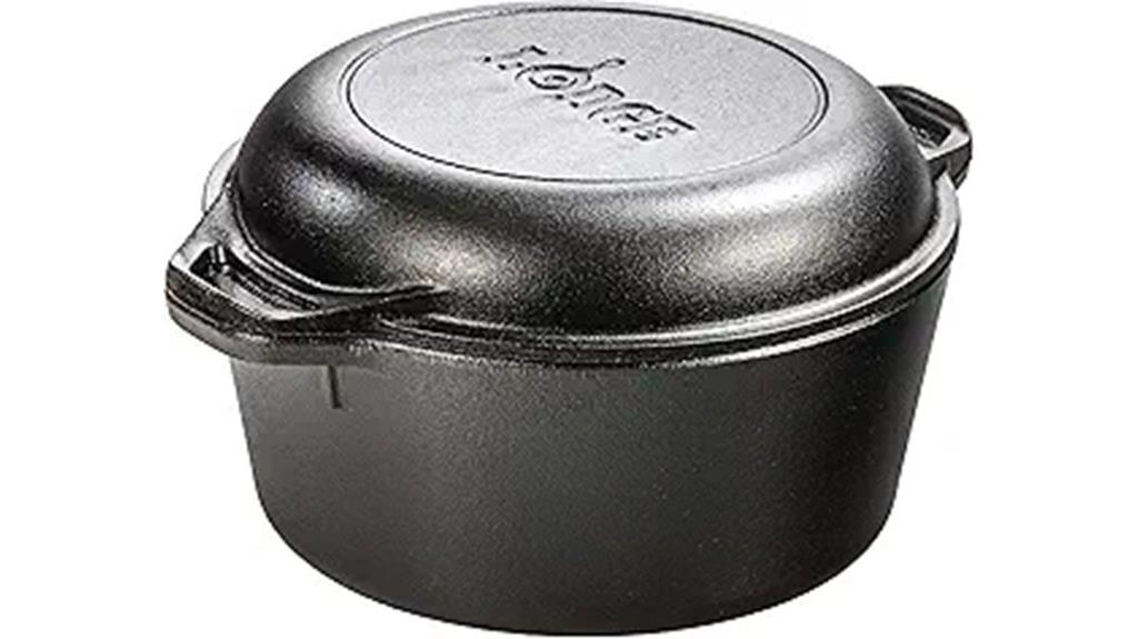 large 5 quart cast iron