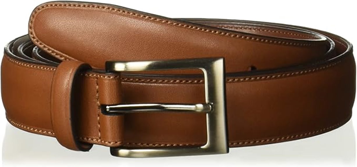 leather belt with stitching