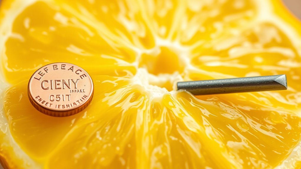 lemon battery chemical reactions