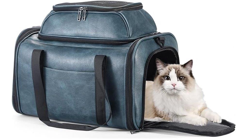 luxury leather pet carrier