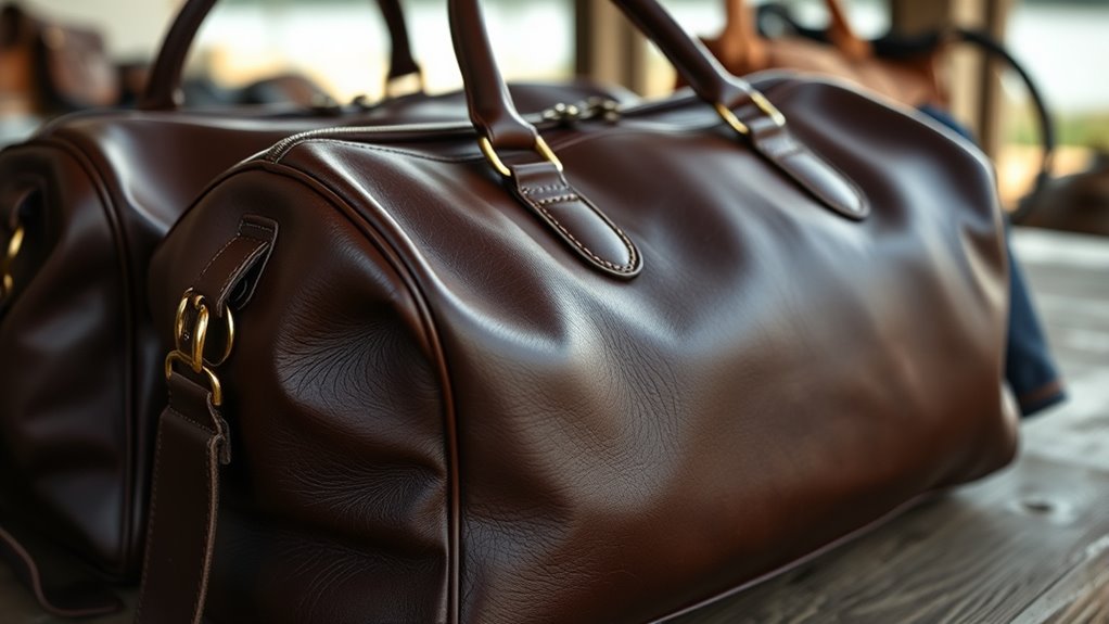 luxury leather travel bags