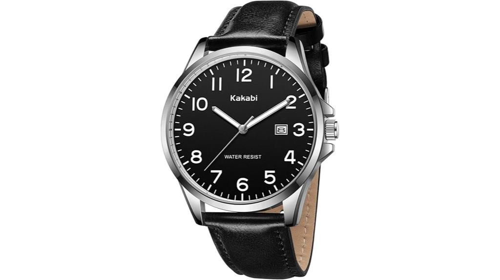 minimal waterproof leather watch