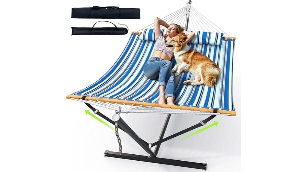 outdoor stand double hammock