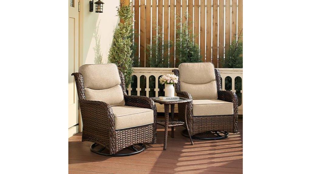 patio set with cushions