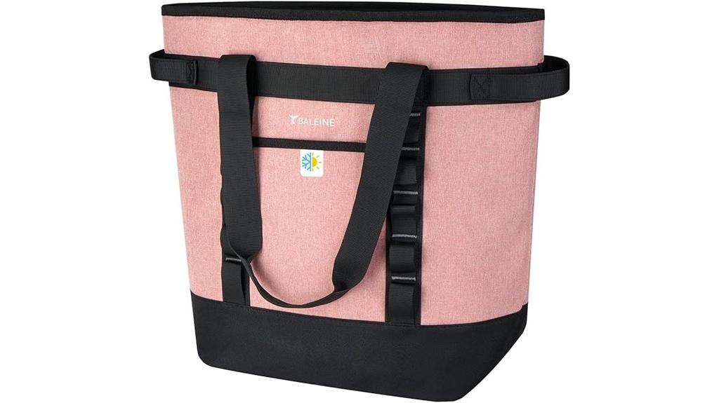 pink insulated cooler tote