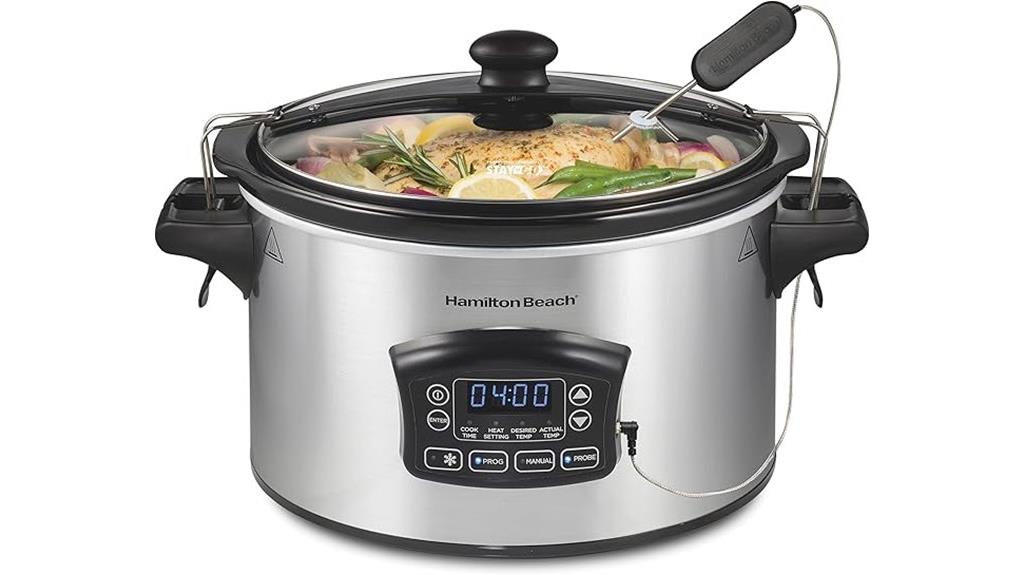 portable 6 quart digital slow cooker