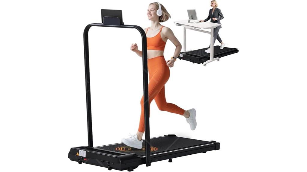 portable treadmill with handles