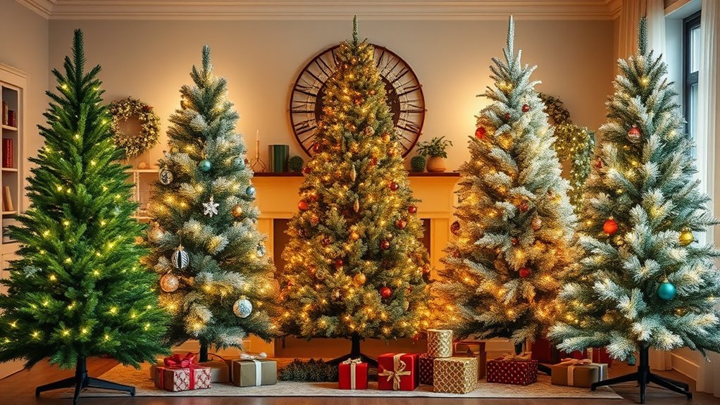 realistic pre lit christmas trees