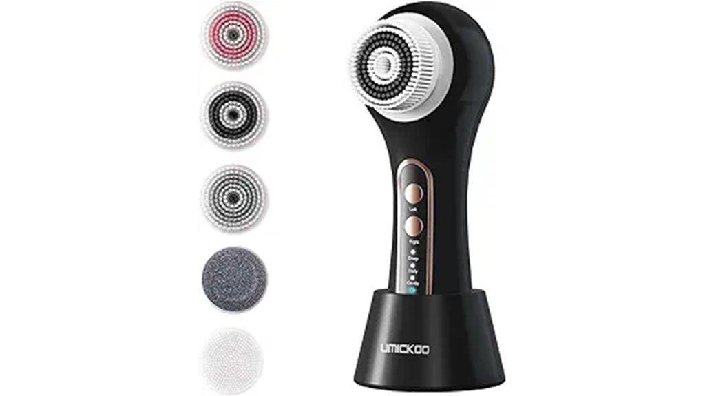 rechargeable multi head facial brush