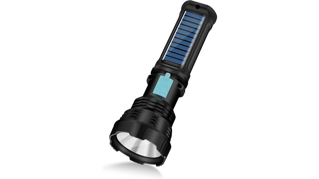 rechargeable waterproof solar flashlight