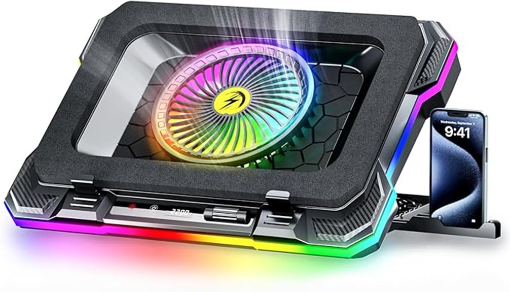 rgb lighting cooling pad