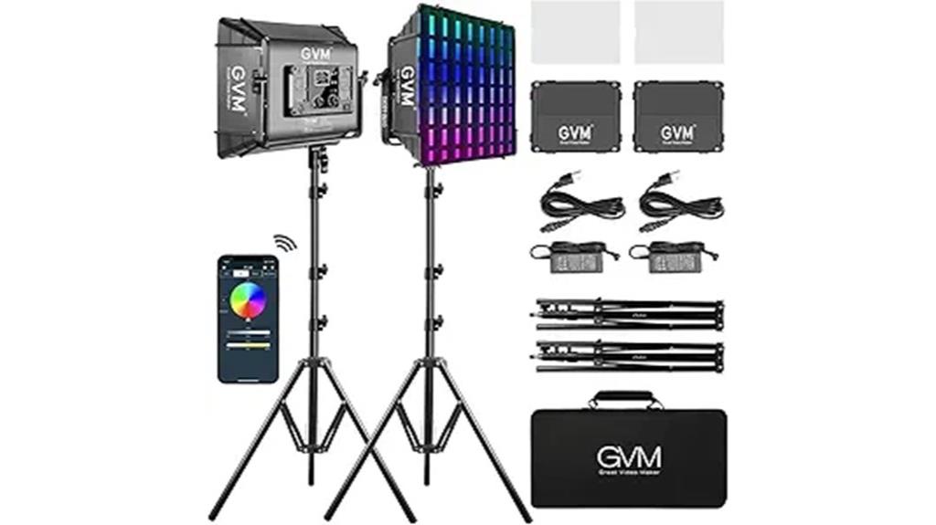 rgb lighting kit with softboxes