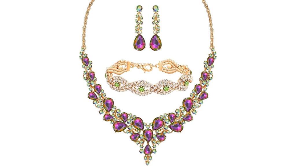 rhinestone crystal jewelry set