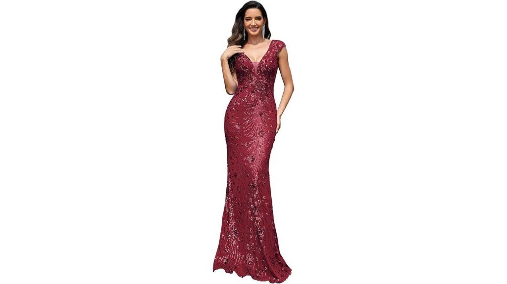 sequined prom evening gown