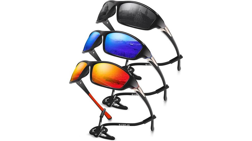 set of three polarized sunglasses