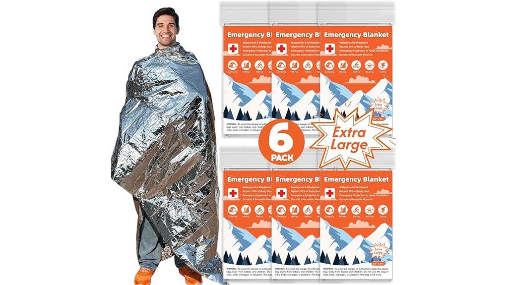 six pack survival blankets