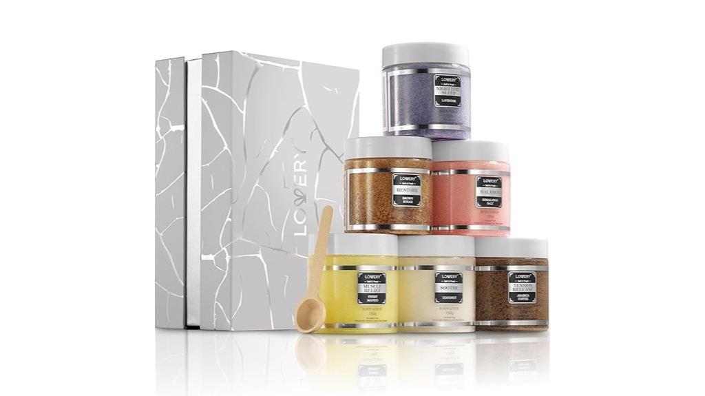 six piece exfoliating set