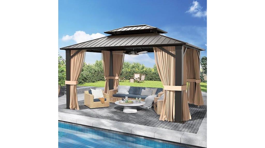 small aluminum gazebo with netting