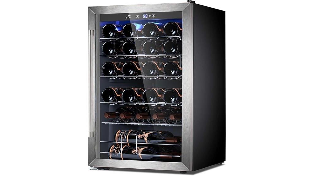 small freestanding wine fridge
