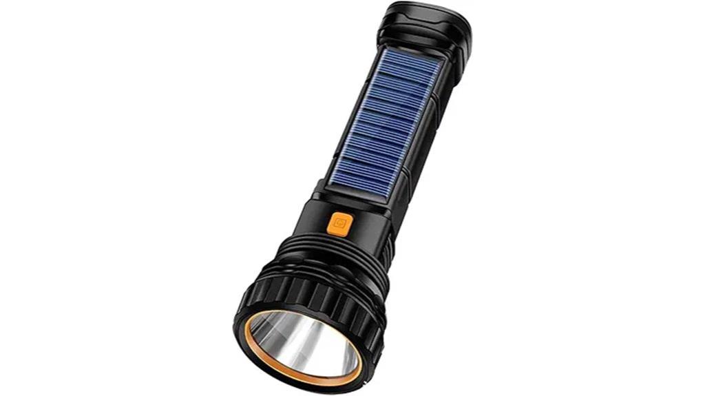 solar led flashlight with strobe