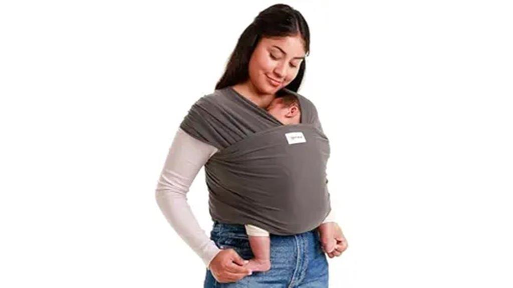 stretchable gray baby carrier