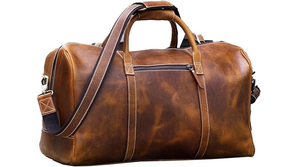 stylish leather travel bag