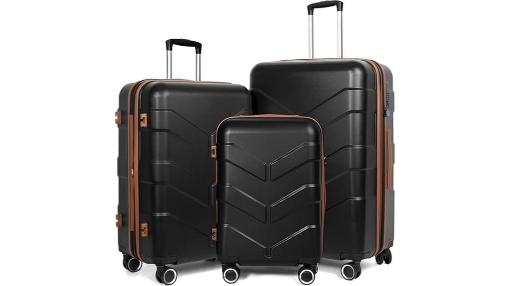 three piece spinner luggage set