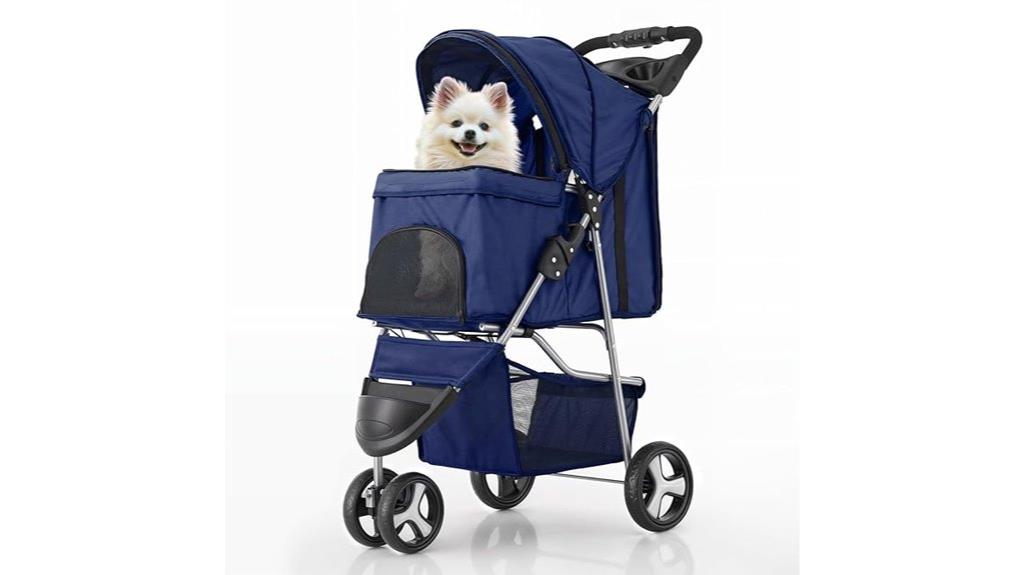 three wheel pet stroller
