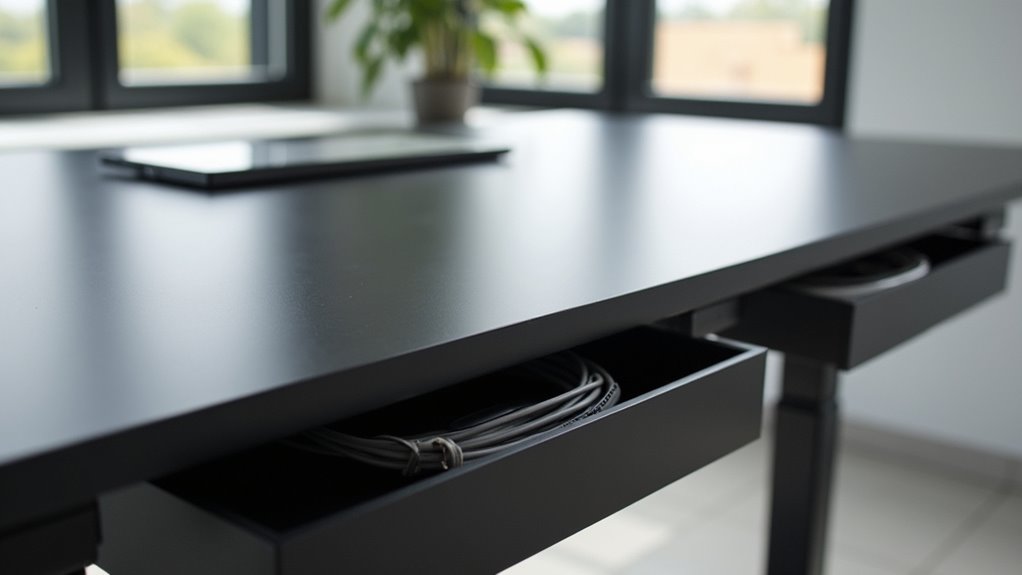 top cable managed sit stand desks