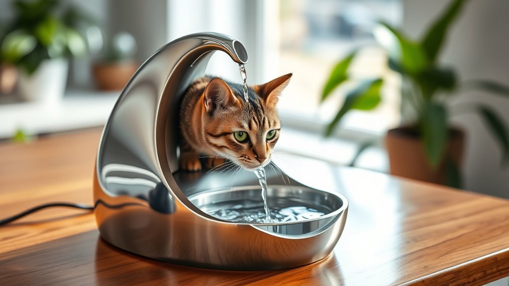 top stainless steel cat fountains