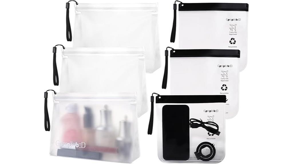 travel sized clear zipper bags