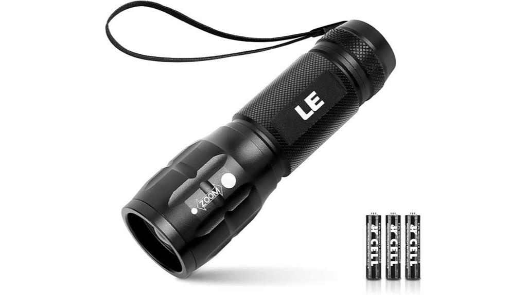 waterproof adjustable focus flashlight
