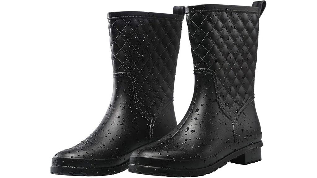 waterproof mid calf rain boots