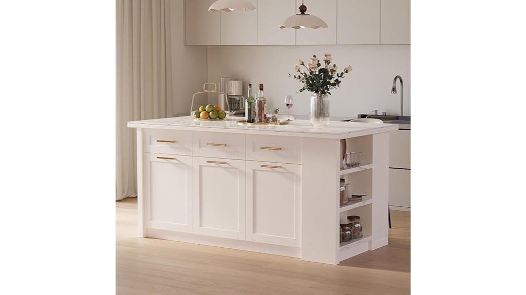 white 71 inch kitchen island