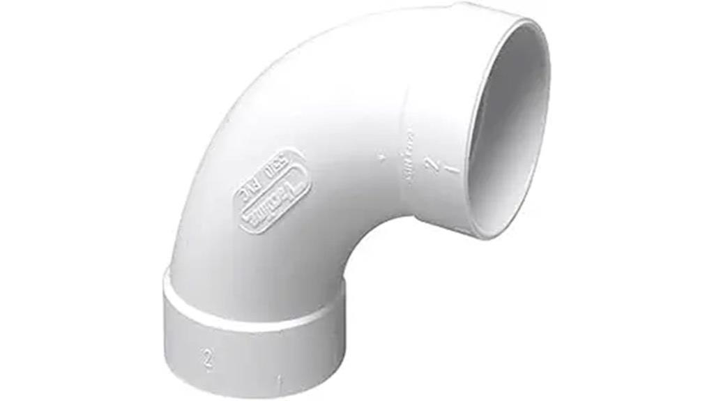 white 90 sweep elbow