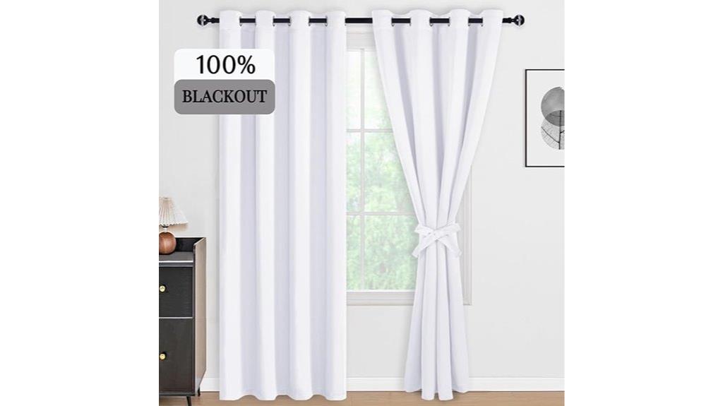 white blackout bedroom curtains