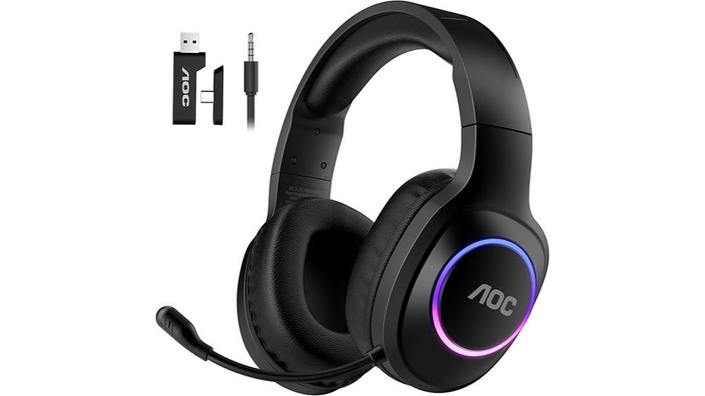 wireless gaming headset with noise canceling microphone